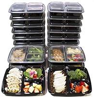 Algopix Similar Product 12 - 20 Pack 3 Compartment Meal Prep