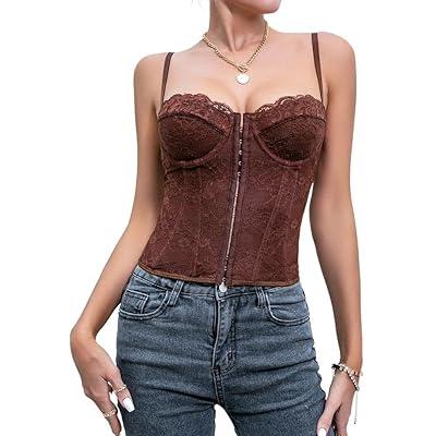 Brown Fitted Corset Top