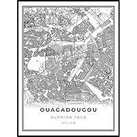 Algopix Similar Product 13 - Ouagadougou Map Print Burkina Faso Map