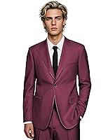 Algopix Similar Product 11 - HUUTOE Wine Red Suits for Men 2 Piece