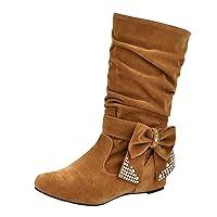 Algopix Similar Product 3 - Womens Boots Vintage Casual Flat Fringe