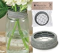 Algopix Similar Product 7 - Mason Jar Flower Frog Lid Barn Roof