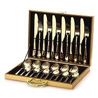 Algopix Similar Product 7 - Gold Silverware Flatware Cutlery