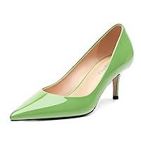 Algopix Similar Product 1 - SHOWFOREST Grass Green Kitten Heels for