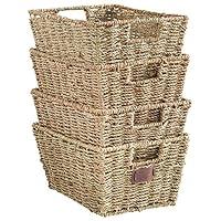 Algopix Similar Product 7 - VonHaus Seagrass Storage Baskets Set