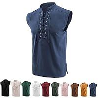 Algopix Similar Product 11 - Mens Cotton Linen Tank Top Shirts