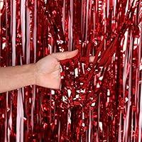 Algopix Similar Product 10 - WODCM 33 x 66 ft Red Fringe Backdrop