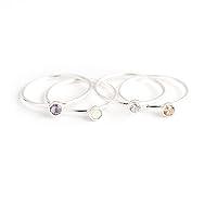 Algopix Similar Product 19 - birthstone ring ONE stackable