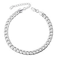 Algopix Similar Product 7 - U7 Cuban Chain Anklets Platinum Plated