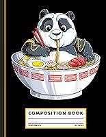 Algopix Similar Product 4 - Panda Eating Ramen Composition Book