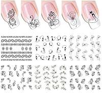 Algopix Similar Product 13 - AllyDrew Black  White Water Slide Nail