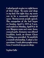 Algopix Similar Product 6 - Sophie Calle: The Sleepers