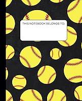 Algopix Similar Product 17 - Softball Notebook Black Wide Ruled