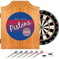 Algopix Similar Product 19 - NBA Detroit Pistons Wood Dart Cabinet