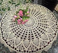 Algopix Similar Product 5 - Macrame Cream Crochet Round Tablecloths