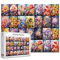 Algopix Similar Product 16 - Colorful Blossom Floral Collage Jigsaw