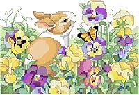 Algopix Similar Product 5 - Pansy Patch Bunny Counted Cross Stitch