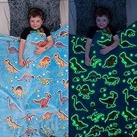 Algopix Similar Product 15 - Dinosaur Blanket for Boys Glow in The