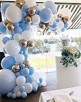 Algopix Similar Product 12 - DUBEDAT Blue White Gold Balloon Garland