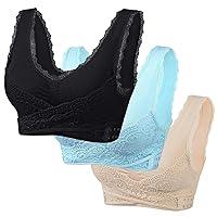 Algopix Similar Product 10 - BSYzXew 3PC Wireless Bras for Older