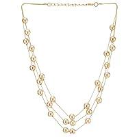 Algopix Similar Product 15 - Gold Statement Necklace ThreeStrand