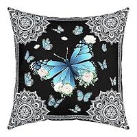 Algopix Similar Product 12 - Homewish Blue Butterfly Throw Pillow