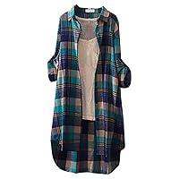 Algopix Similar Product 20 - Shirts for Women Plaid Print Tops 2024