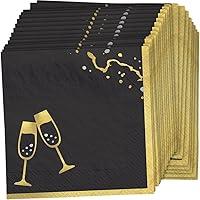 Algopix Similar Product 5 - Elegant Hello NYE Black  Gold Beverage