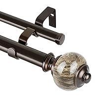 Algopix Similar Product 9 - KAMANINA Double Curtain Rod with Marble