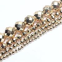 Algopix Similar Product 3 - Natural Stone Beads Light Gold Faceted