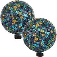 Algopix Similar Product 17 - Sunnydaze Mosaic Gazing Globe Glass
