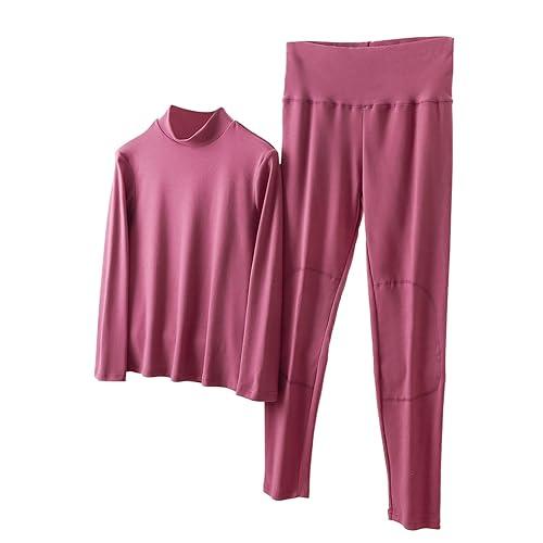 Thermal Pajamas for Women High Neck Fleece Lined Thermal