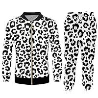 Algopix Similar Product 5 - Snow Leopard 2Piece Suit Men Tracksuit