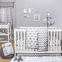 Algopix Similar Product 12 - Grey Elephant and Chevron 4 Piece Baby