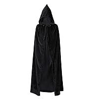 Algopix Similar Product 8 - Durio Black Hooded Cloak Unisex Adult