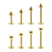 Algopix Similar Product 3 - BLISI 8PCS Titanium Gold Lip Labret