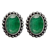 Algopix Similar Product 6 - Simulated Green Emerald Gemstone 925