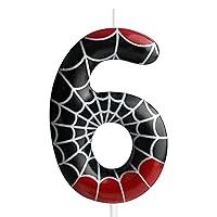 Algopix Similar Product 16 - Spider Candle 6th Birthday Number 6