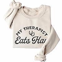 Algopix Similar Product 15 - My Therapist Eats Hay Sweatshirt Horse