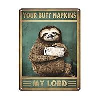 Algopix Similar Product 18 - Funny Sloth Metal Tin Sign Wall Decor