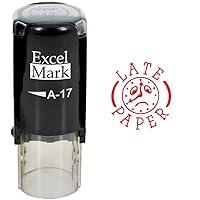 Algopix Similar Product 16 - Round Teacher Stamp  Late Paper  RED