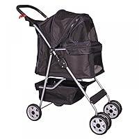 Algopix Similar Product 10 - Black 4 Wheels Pet Stroller Cat Dog
