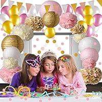 Algopix Similar Product 3 - Pink and Gold Party Decorations 50 pc