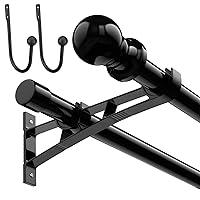 Algopix Similar Product 15 - Double Curtain Rods 28 to 88 Inch Black