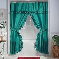 Algopix Similar Product 18 - Stoneberry Home Ruffled Shower Curtain