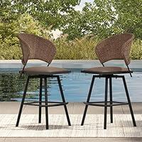 Algopix Similar Product 9 - VICLLAX Outdoor Swivel Bar Stools Set