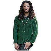 Algopix Similar Product 11 - PABLO Handmade Green Mens Loose Button