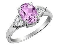 Algopix Similar Product 19 - Three Stone Created Pink Sapphire and