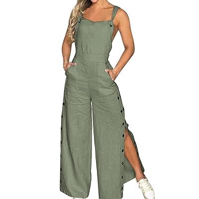 Jumpsuits for Women Casual, Wide Leg Jumpsuits for Women Spaghetti Strap  Stretchy Long Pants Overalls with Pockets Deals Under 10 Dollars Random  Stuff