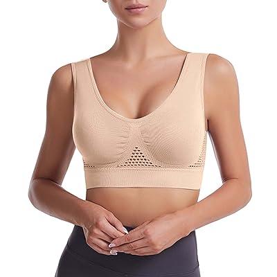 Athletic Padded Sports Bra Solid Plus Size Yoga Bras Longline Cropped  Comfortable Wirefree Bras for Women 2023